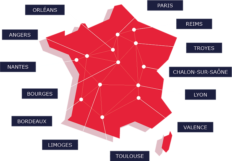 Carte des agences